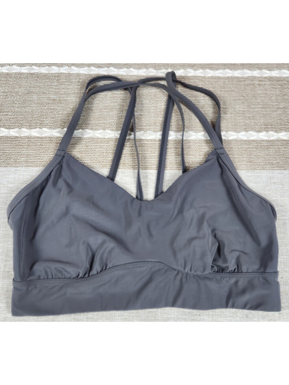 All In Motion Women's Gray Unlined Wireless Pull On Athletic Sport Bra Size L